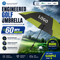 Payung Golf Hijau Hitam Grosir, Kanopi Ganda Besar Berventilasi, Mewah, Promosi, Bermerek, Custom, Cocok untuk Iklan & Promosi