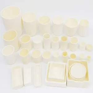 Ceramic Crucible Alsint C799 Al2o3 99.7% 99% Alumina Ceramic Crucible For Glass Melting Pot