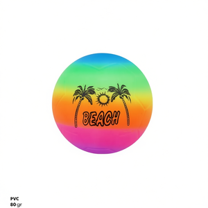 Pelota de Playa de PVC de 14 cm y 80 g con Diseño de Palmera Arcoíris - Product Image 1