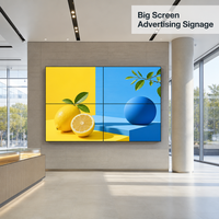 Layar Video Wall IPS LCD 65 Inci 500nits Full HD dengan Bezel 1.8mm, Sambungan Tanpa Celah, Kompatibel dengan CMS Pihak Ketiga untuk Layar Besar