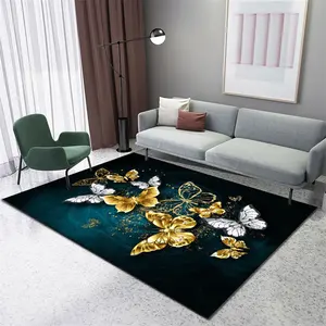 Usine directe maison tapis de sol salon décoration vert émeraude 3d imprimé tapis rembourré tapis