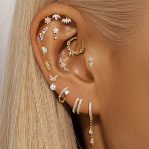 Pendientes de Perlas CANNER DAILY WEAR FLAT BACK de Plata 925 con Circonita, Pendientes Modernos - Product Image 2