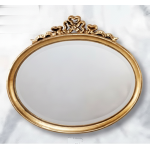 Lussuoso grande specchio ovale rettangolare classico moderno incorniciato di lusso con supporto da pavimento in rame in alluminio Hotel parete decorativa - Product Image 1