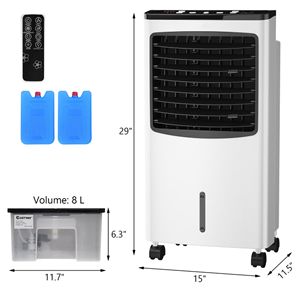 Heseain Portable Plastic Air <b>Cooler</b> 2000-3999 CFM with 3-Speed Timer for Commercial Use - Product Image 1
