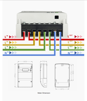 Medidor de Energía Inteligente Trifásico Nengrui STE 38-G STS Estándar IP54 Clase 1.0 Precisión 100A 0-999.9kWh con Pantalla LCD de Modo Dual