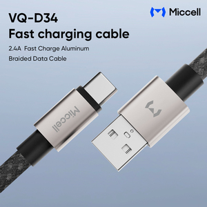 Câble USB C vers USB A Miccell avec charge rapide 2.4A et design tressé, comme un câble de données durable <span class=keywords><strong>pour</strong></span> les téléphones et les montres - Product Image 2