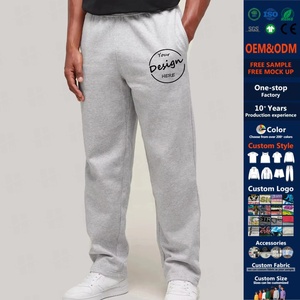 Individuell Gefärbte Flared Sweatpants aus Baumwolle – OEM Bestickte Unifarbene Weite Baggy Jogger Hose für Herren - Product Image 1