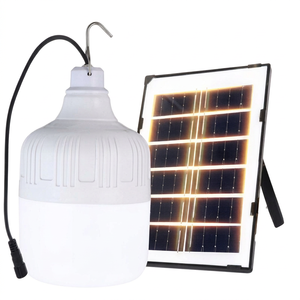Ampoule LED 100W DC5V-6V solaire rechargeable d'urgence, diamètre 105mm, batterie 1800mA, matériau PP, panneau solaire 3W inclus - Product Image 1