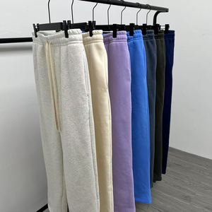 Pantalones de Chándal Grises de Algodón de Corte Recto para Hombre con Logo Personalizado de Alta Gama para Deporte y Estilo Urbano - Product Image 1