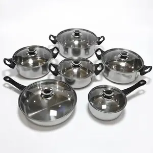Amazon best seller Stainless Steel 12-Piece Set Chef's-Classic-Stainless-Cookware-Collection for cooking