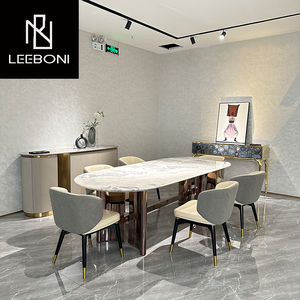 Đá Cẩm Thạch hàng đầu sang trọng thiết kế mới hiện đại ý 8 ghế phòng ăn Bộ 6 ghế bàn ăn đồ nội thất sang trọng - Product Image 1