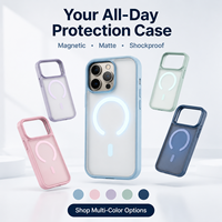 Casing HP Magnetik Frosted TPU PC, Nuansa Mewah Anti-Kotoran, Pelindung N52, Penyangga, untuk 18 16 15 14 Pro Max