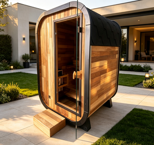 Sauna à vapeur écologique en cèdre rouge, alimenté à l'énergie solaire, léger, pour petit espace, 1-2 personnes, intérieur, garantie 3 ans, utilisation facile, sûr - Product Image 1