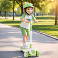 Trottinette pliable légère pour enfants à 3 roues avec logo personnalisé, guidon réglable et frein arrière pour garçons et filles