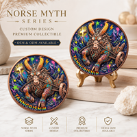 Pièce de monnaie 1 oz en cuivre fin 999 Tanngrisnir Thor's Goats, haute relief, effet UV, style Chariot du Tonnerre, artisanat métallique nordique