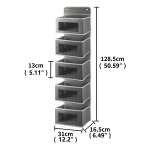 <b>Hanging</b> <b>Storage</b> Bag 33x15x85cm Five Layers Rectangle Plastic Organizer For Behind Doors On <b>Walls</b> Neatening <b>Storage</b> - Product Image 2