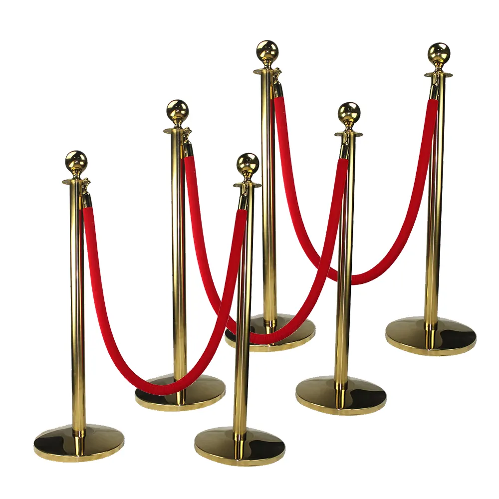 Traust Vàng Xe Hiển Thị Hàng Đợi Tiang Antrian Kim Loại Barricade Red Carpet Ba Lan Nhung Dây Hàng Đợi Đứng Hàng Rào Bài Stanchions