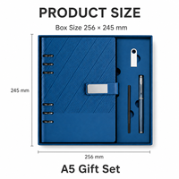 Ensemble cadeau de luxe pour entreprise, carnet en PU texturé A5 avec logo personnalisé et stylo métallique, 7 couleurs, coffret cadeau d'affaires