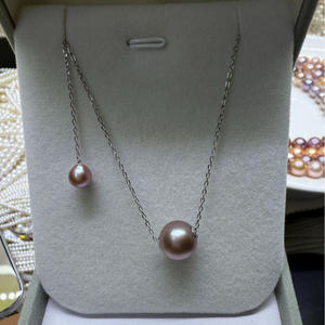 Collier de perles d'eau douce naturelles de Zhuji, 9-11 mm, rondes, presque parfaites, double rangée, connexion de perles, plaqué or 18 carats - Product Image 2