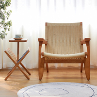 Fauteuil de loisirs nordique en bois massif, style Wabi-sabi, pour salon, chambre et appartement
