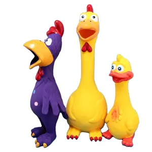High Quality Vinyl Dog Play Chew Toy Screaming Rubber Chicken Pet Squeak Toys For Rooster