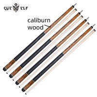 Queue de billard Cueelf, revêtement en peau de lézard véritable, imitation bois Caliburn, anneau en ivoire, queue de billard avec pointe de 12,5 mm, 58 pouces