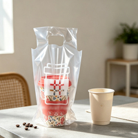 Sac de transport en plastique transparent avec poignée découpée, taille personnalisée, logo, pour thé au lait, café, jus – Fournisseur d'usine