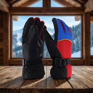 Gants de sport d'hiver imperméables à marque privée, chauds et isolés, pour ski et snowboard, en polyester, à doigts complets, pour hommes, vente en gros - Product Image 2