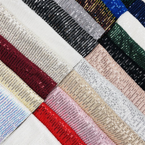 Bán Buôn Phụ Nữ Cocktail Tổ Chức Sự Kiện Prom Dance Dress 3Mm Vòng Phẳng 4 Cách Căng Màu Xanh Hải Quân Sọc Dọc Sequin Vải - Product Image 4