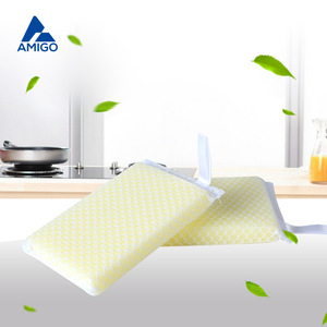 Amigo Diamond Pattern <b>Yellow</b> <b>Sponge</b> Pad Rectangle Kitchen Cleaning Non-Scratch Dishcloth 2 Pack - Product Image 1
