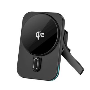 WWWU ที่ชาร์จแบตในรถยนต์แบบไร้สายขนาดเล็ก Qi2.0แม่เหล็ก15W ที่ชาร์จเร็วที่วางโทรศัพท์แบบหมุนได้360พอร์ต C - Product Image 1