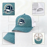 Topi Trucker Jaring Olahraga 5 Panel Custom Terlaris, Patch Badge PVC Dua Warna 112 Richardson Mesh Back Baseball Cap
