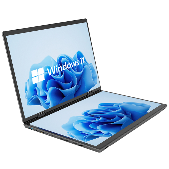 2025 New Laptop Dual Screen Touch Screen Win 11 360 Degree Flip Laptop for Business