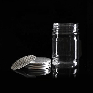 Pot cylindrique en PET haute transparence avec couvercle en aluminium pour emballage de suppléments de protéines en poudre, vente en gros, aluminium argenté et doré - Product Image 3