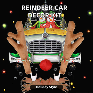 Giáng sinh trang trí cho cửa sổ xe & grin-tuần Lộc xe Kit với leng keng chuông sang trọng màu đỏ mũi Tuần Lộc gạc mũi - Product Image 3