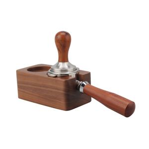 Tamper à espresso manuel en acier inoxydable 304, diamètre 58 mm, manche en bois massif - Product Image 6