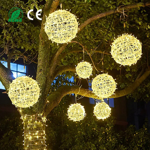 LED Vine <strong>Ball</strong> <strong>Lights</strong> Festive Outdoor Christmas Sphere Lighting Landscape Hanging Tree Decorations Street Illumination <strong>String</strong> - Product Image 2