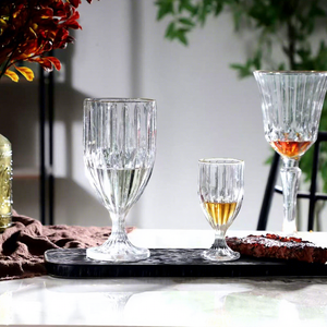 Ensemble de gobelets à <span class=keywords><strong>vin</strong></span> en cristal sans plomb, à taille fine, gaufrés et à nervures verticales, pour mariages, fêtes et événements. - Product Image 3
