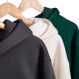 เสื้อฮู้ดผู้ชายถักนิตติ้งจากผ้าฝ้าย 100% เนื้อนุ่ม อุ่นสบาย สวมใส่สบายๆ คุณภาพพรีเมียม สไตล์สตรีทแวร์ ทรงพอดีตัว แฟชั่นทันสมัย - Product Image 1