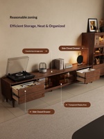 Meuble TV Olid Oak, style moderne minimaliste, style mid-century, meuble de rangement sur pied avec portes coulissantes pour salon DSG073