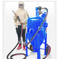 BORNJX Machine de sablage mobile manuelle à vapeur écologique pour l'élimination de la rouille, mélange eau-sable 1:1, 200L ISO/CE