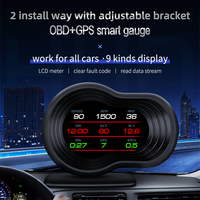 HUD F9 OBD2 para Automóvil, Pantalla de Visualización Frontal, Velocímetro Digital, Proyector de Temperatura del Aceite