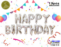 Ensemble de Ballons joyeux anniversaire, 16 pièces, décorations pour anniversaire, couleur or Rose, en feuille lettres, décorations de fête d'anniversaire