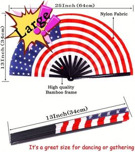 Customized Decorative Patriotic USA Folding <b>Fans</b> (USA Flag) <b>Large</b> Bamboo Folding <b>Fans</b> American Flag Folding <b>Fans</b> - Product Image 3