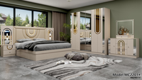 Ensemble de lit King Size en bois au design moderne, vente en gros, pas cher, appartement, rangement, finition laquée, Queen Full, meubles de chambre à coucher