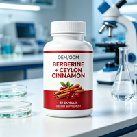 Capsules de berbérine végétalienne et de cannelle de Ceylan – Complexe d'extraits végétaux naturels – Complément alimentaire – Vente en gros