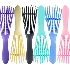 महिलाओं के सैलून घर बालों की देखभाल Detangling ब्रश वेंट सुविधा आठ पंक्तियों ऑक्टोपस कंघी स्पेयर पसलियों हवा तेजी से सूखी बाल कंघी