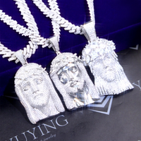 Bijoux fantaisie, or 18 carats, argent sterling 925, diamant moissanite VVS, pendentif Jésus pour homme, collier