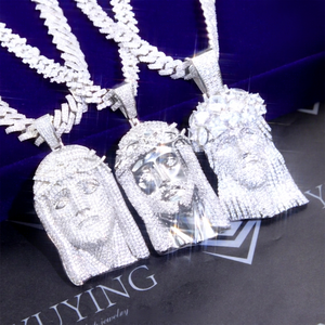 Fashion Jewelry 18k Gold 925 Sterling Silver VVS Moissanite Diamond Jesus Pendant for Men Necklace - Product Image 1