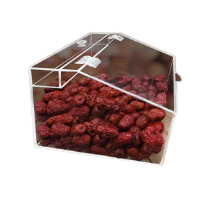 Scatola regalo in acrilico bianco personalizzato espositore in stile moderno scatola trasparente per caramelle alla rinfusa per <span class=keywords><strong>negozio</strong></span> <span class=keywords><strong>di</strong></span> <span class=keywords><strong>specialità</strong></span>